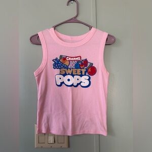 Women's Graphic Print Logo Tank Top Pink Multicolor Summer Shirt Size Small